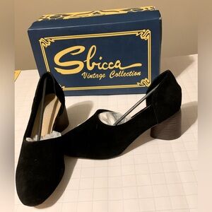 NIB Sbicca Black Volin Faux Suede sz 9